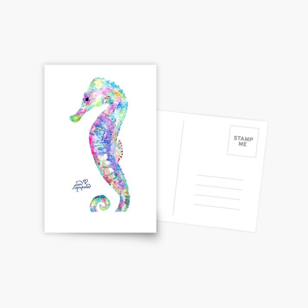 Seahorse watercolor Postcard