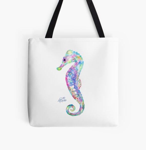 Seahorse watercolor All Over Print Tote Bag