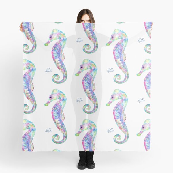 Seahorse watercolor Scarf