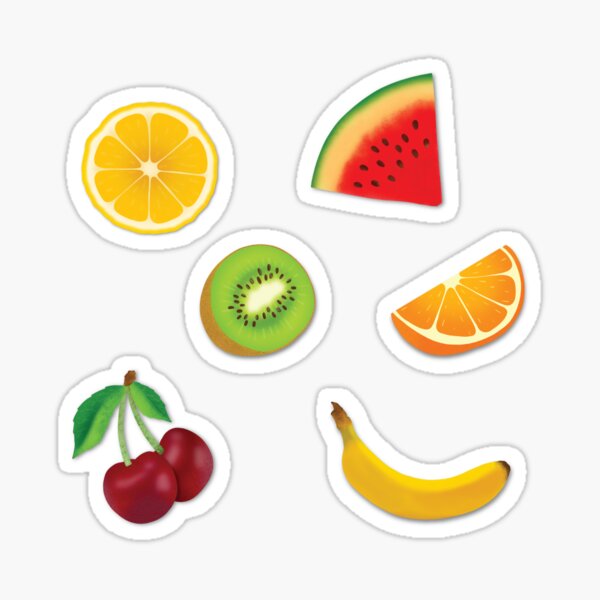  Fruit Stickers, 100 Pcs Mini Pixel Fruit Stickers Pack