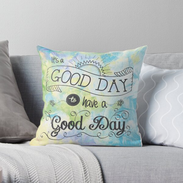 It's a Colorful Good Day by Jan Marvin Throw Pillow