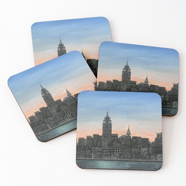 NYC Skyline Painting Coasters (Set of 4)