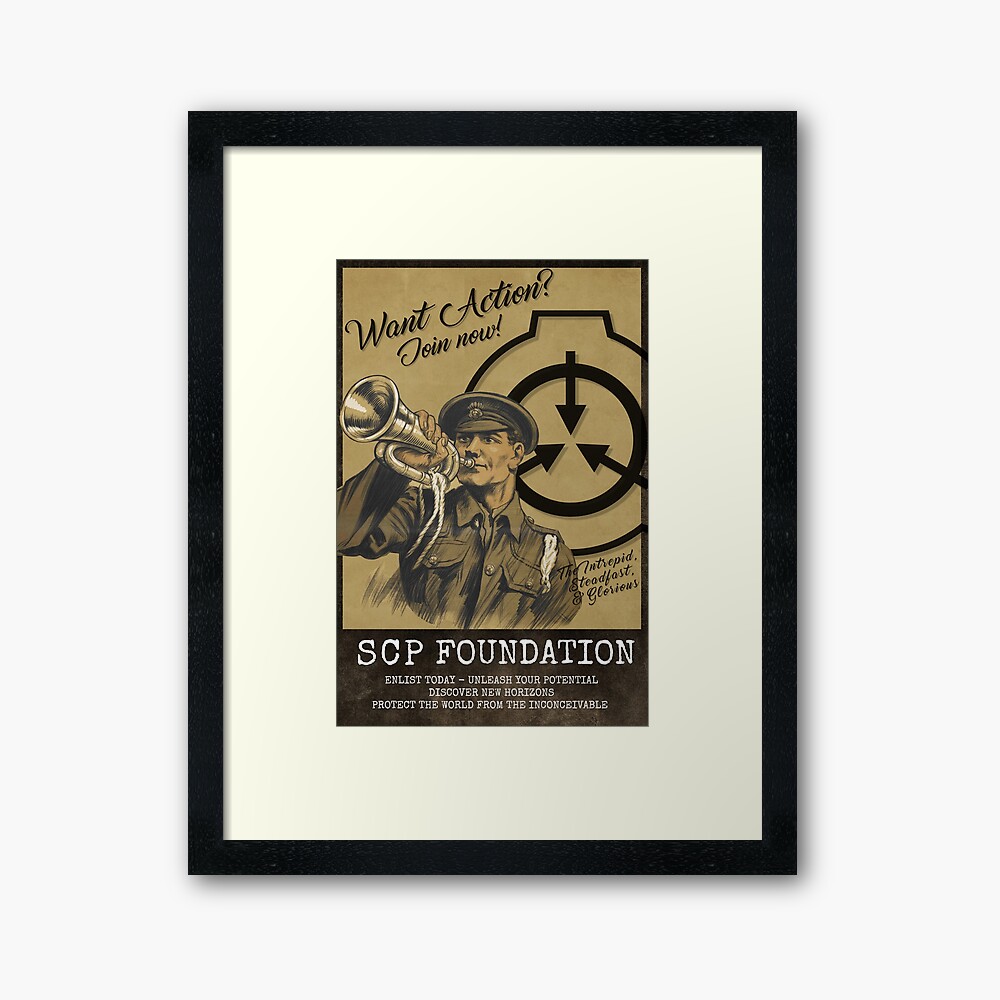 Scp Foundation Recruitment Poster Framed Art Print By Voyageroftime Redbubble