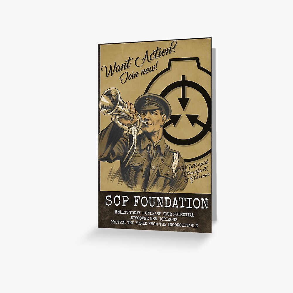 Scp Foundation Recruitment Poster Greeting Card By Voyageroftime Redbubble