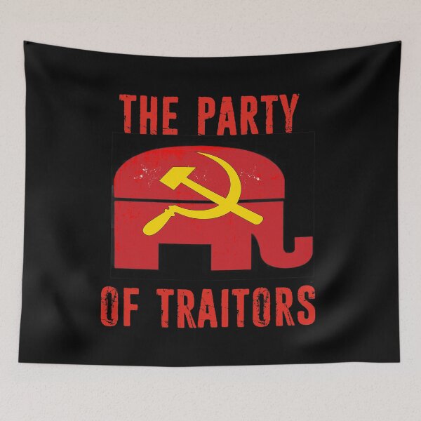 Item preview, Republicans Party of Traitors Red Elephant Hammer and Sickle Russia  designed and sold by funnytshirtemp.