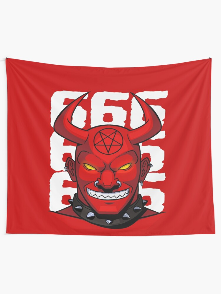 Lucifer 666 Pentagram Devil Hail Satan Tapestry By Nosek1ng Redbubble