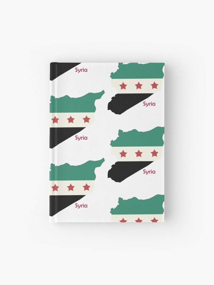 Syria Old flag and map Hardcover Journal for Sale by Marwative