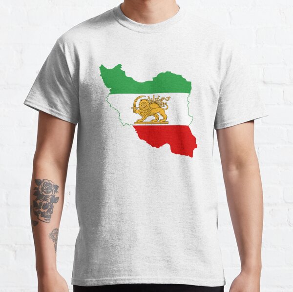 Carte de drapeau de l'Iran, drapeau iranien, 1964-1980 T-shirt classique