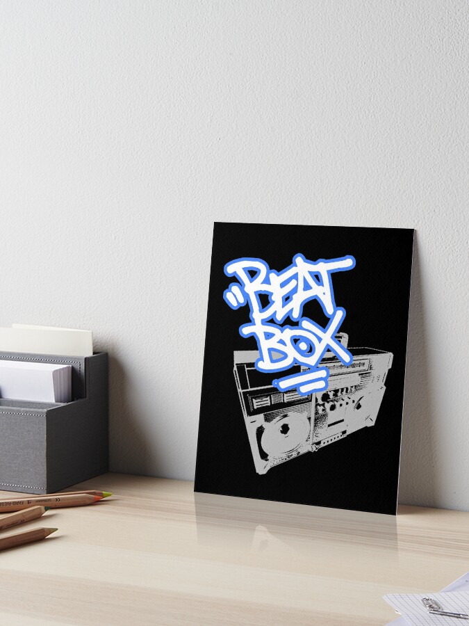 80s retro beat box graffiti with old hip hop boombox | Art Board Print