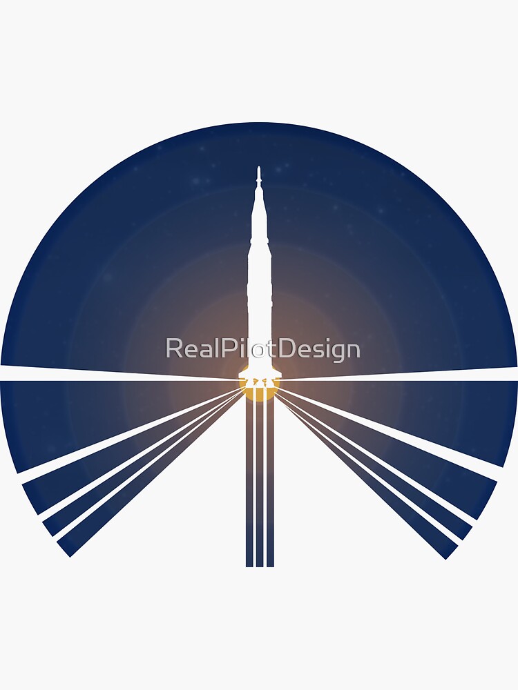 "Saturn V Retro Apollo 11 Rocket Design" Sticker for Sale by