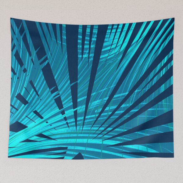Item preview, Tropical Blue Fan Palm Leaves Abstract Design designed and sold by oursunnycdays.