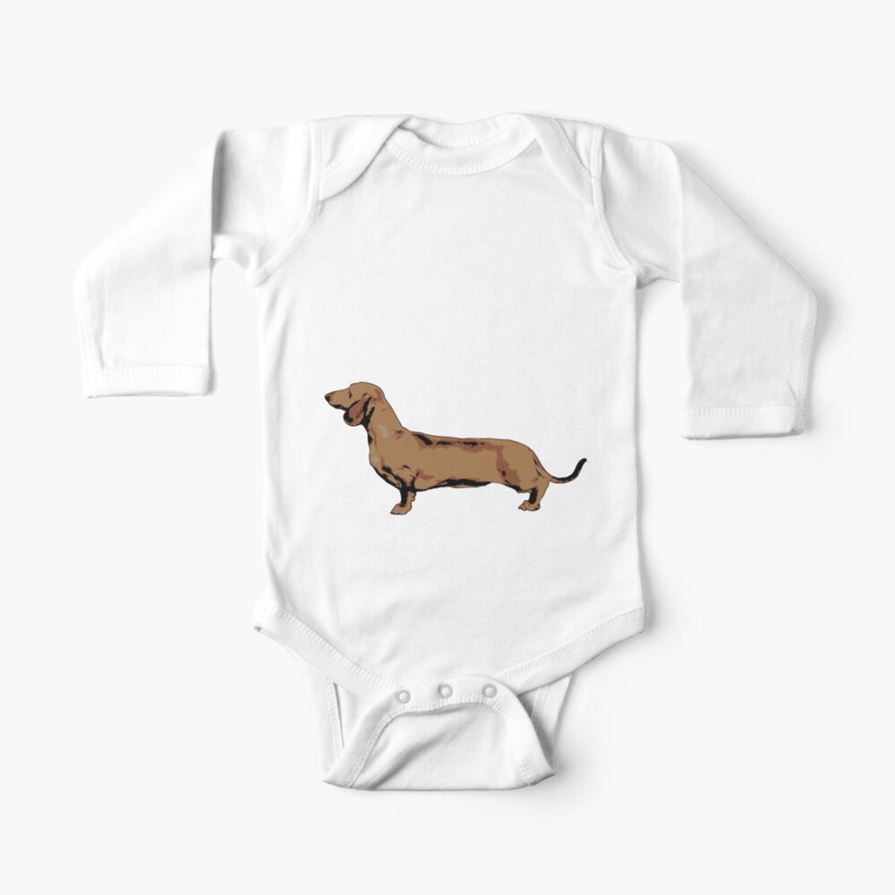 Red Smooth Haired Dachshund Baby One-Piece