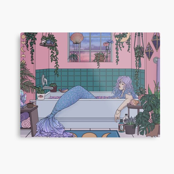 Urban Mermaid Metal Print
