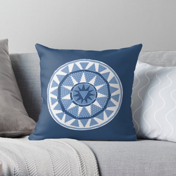 Blue Beads Throw Pillow