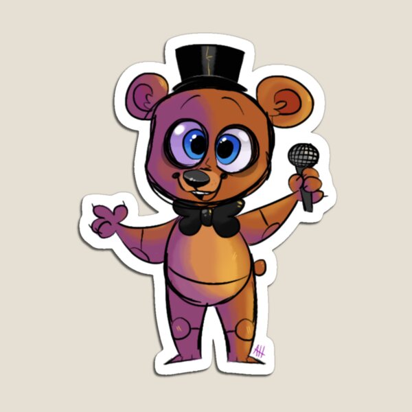 FNaF 1 Freddy Fazbear Head, Five Nights at Freddy's Sticker by  akushibluepaws