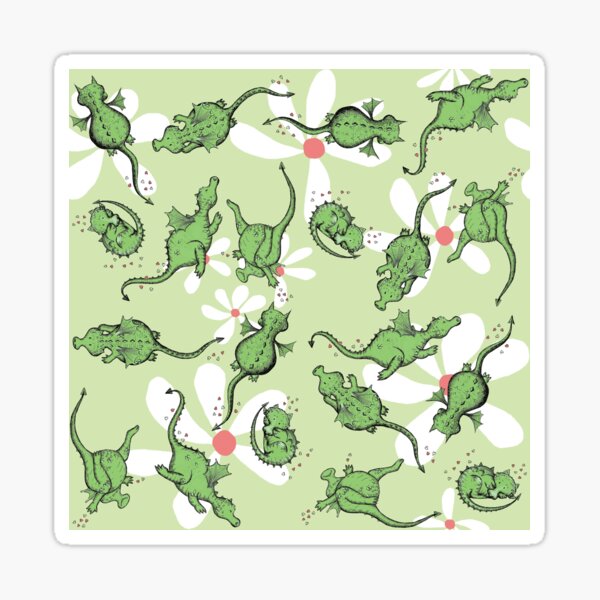 "Dragons and daisies" Sticker for Sale by Sally Redbubble
