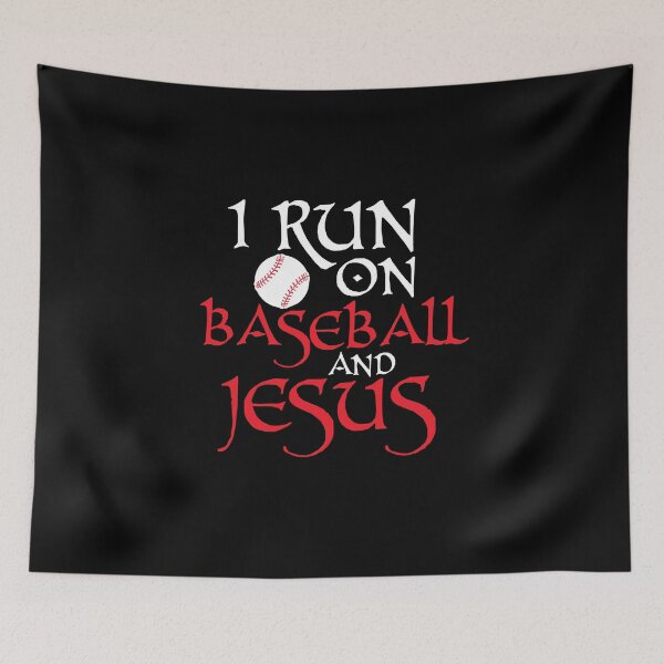 Item preview, I Run On Baseball and Jesus - Funny Baseball Mom Shirt designed and sold by bkfdesigns.
