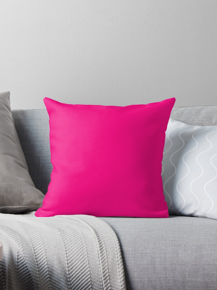 Thumbnail 1 of 4, Pillow, PLAIN SOLID Bright PINK -100 Bright PINK SHADES ON OZCUSHIONS ON ALL PRODUCTS designed and sold by ozcushions.