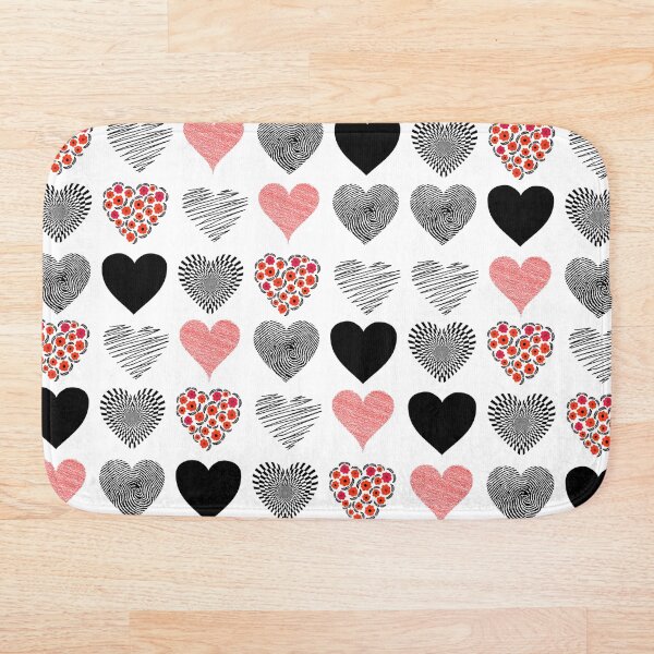 Item preview, Love Hearts patrón negro y rojo designed and sold by LoveTypes.