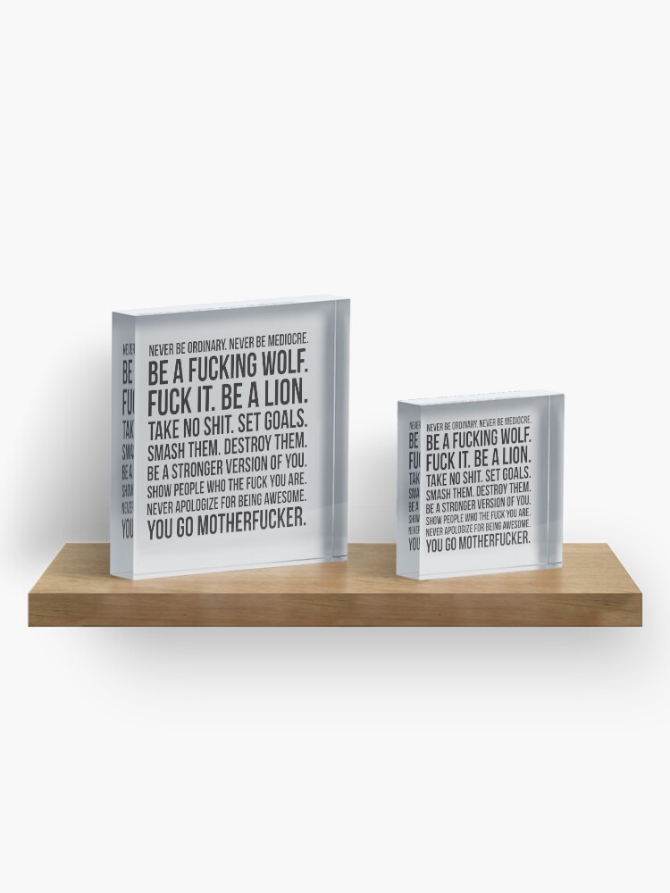 Alternate view of Never Be Ordinary Acrylic Block