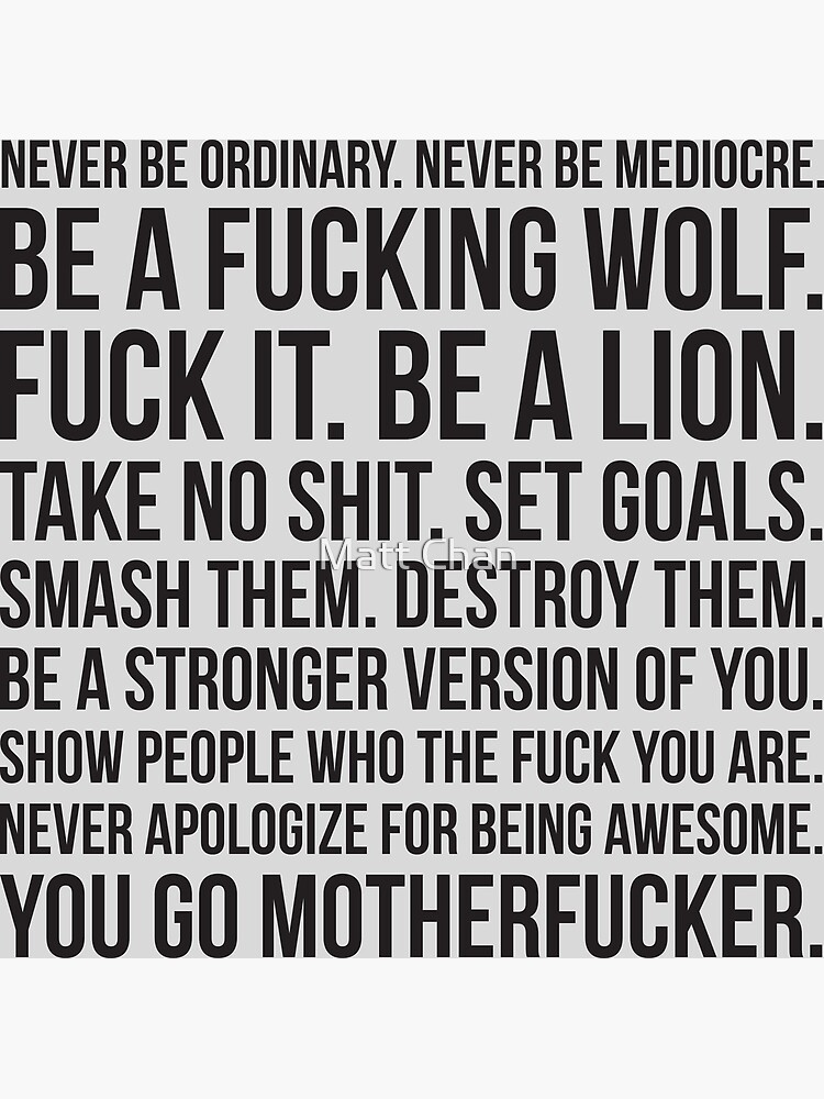 Never Be Ordinary by mchanfitness