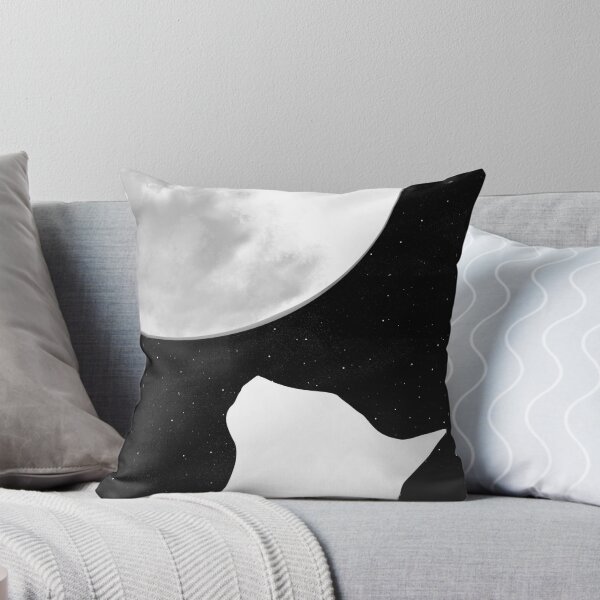 Item preview, Black And White Dreaming Cat and moon Design designed and sold by oursunnycdays.