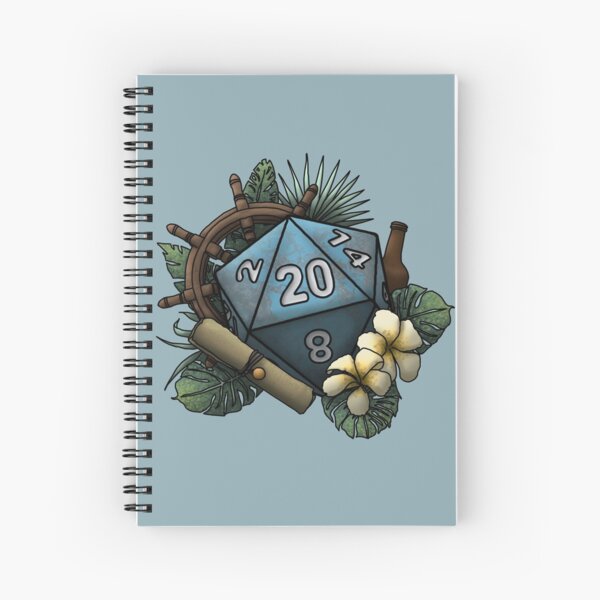 Seafaring D20 - Tabletop Gaming Dice Spiral Notebook