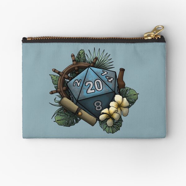 Seafaring D20 - Tabletop Gaming Dice Zipper Pouch