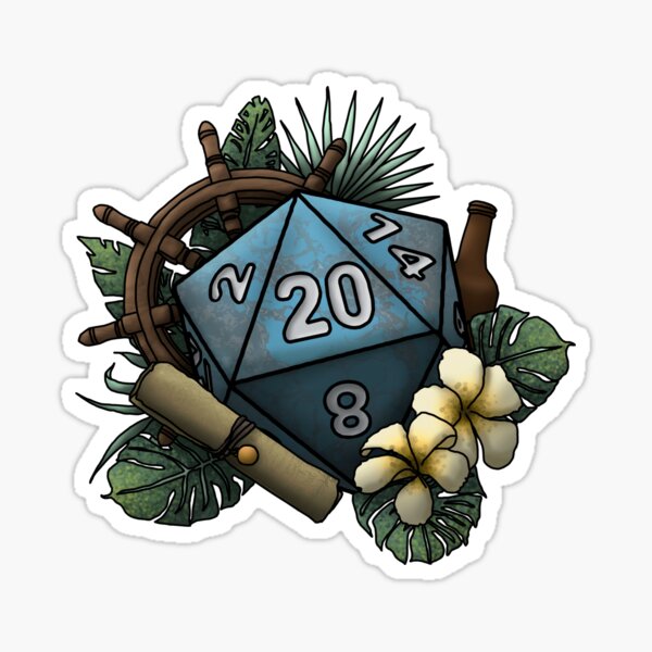 Seafaring D20 - Tabletop Gaming Dice Sticker