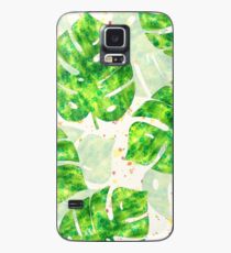 Tropisches Monstera verlässt einzigartiges Muster Hülle & Klebefolie für Samsung Galaxy