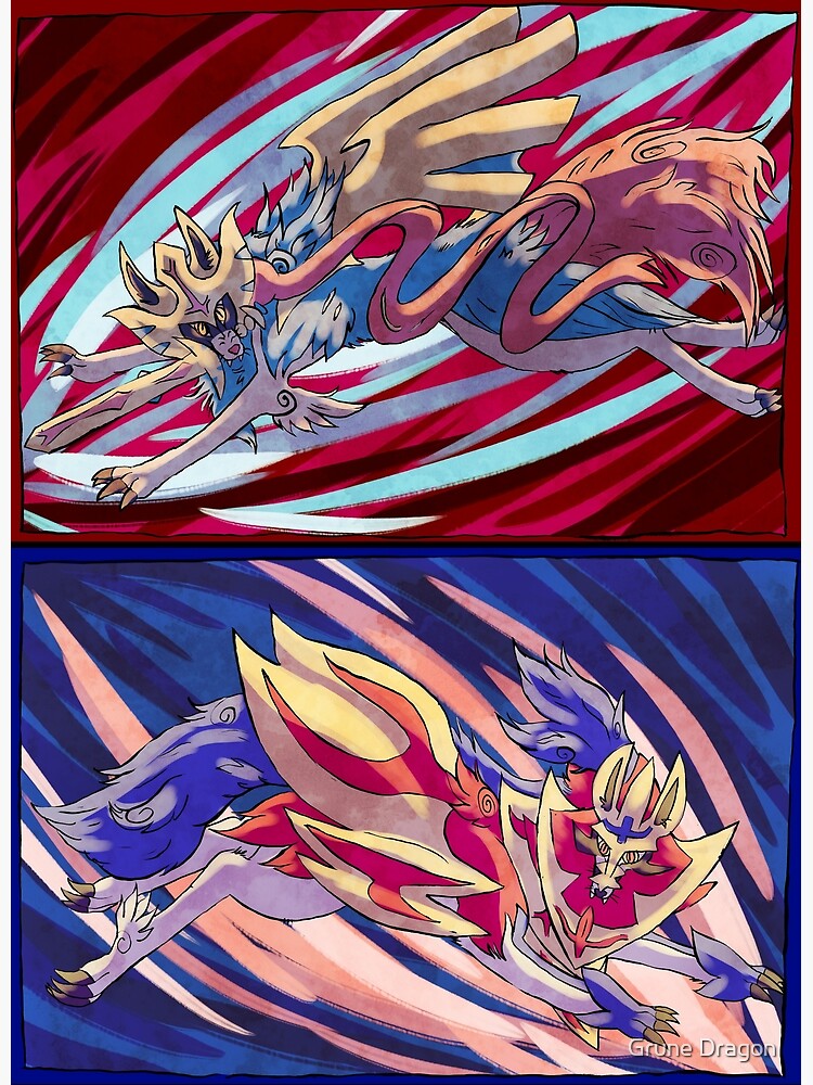 Greatwolves Zacian & Zamazenta Art Board Print for Sale by Grune Dragon