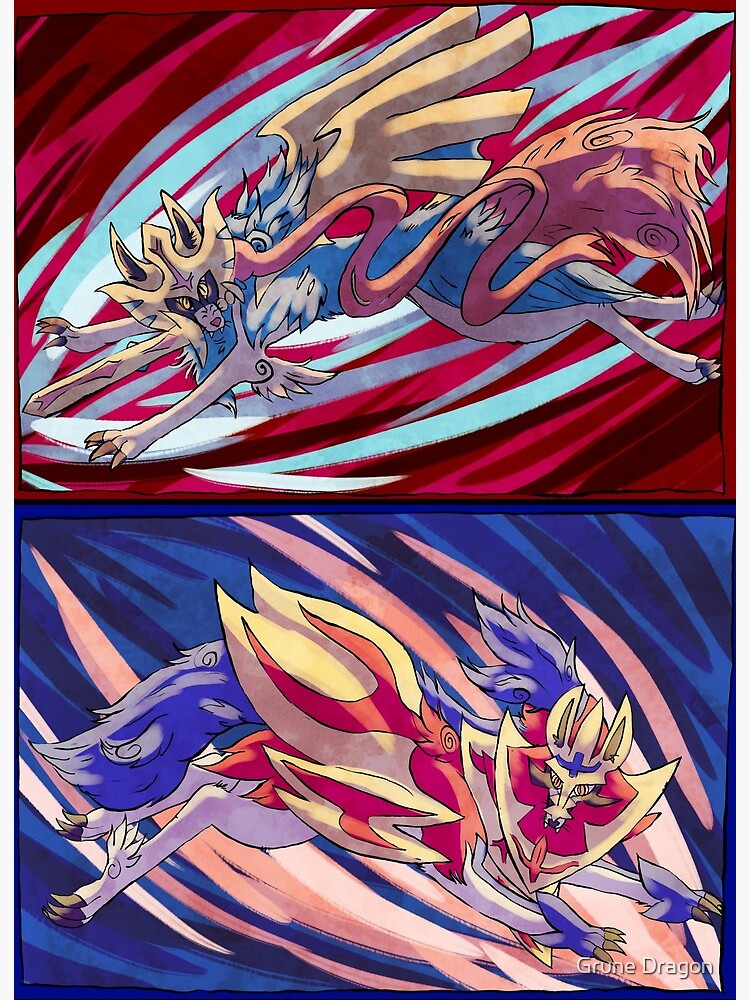 Greatwolves Zacian & Zamazenta Art Board Print for Sale by Grune Dragon