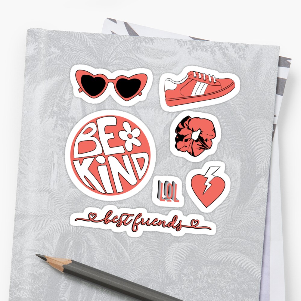  Coral  Be Kind Aesthetic  Sticker  Pack Sticker  by The 