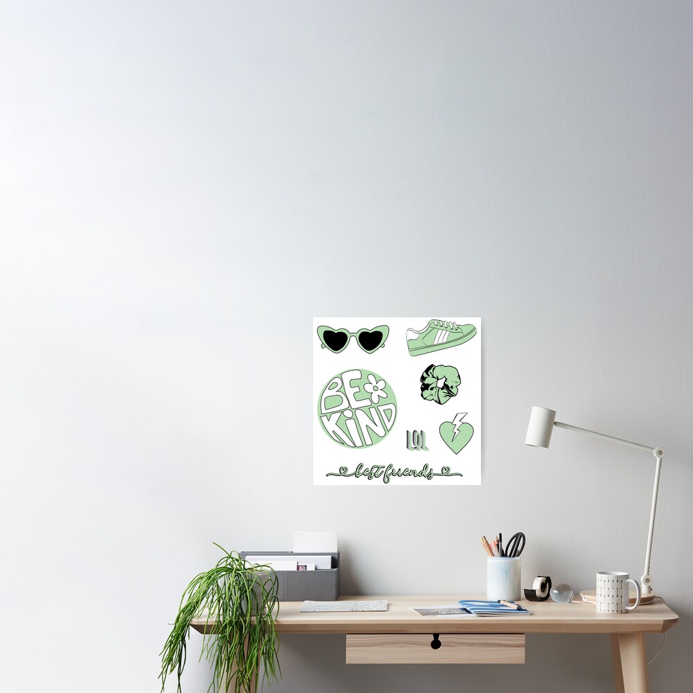 "Hellgrün Be Kind Aesthetic Sticker Pack" Poster von The-Goods | Redbubble