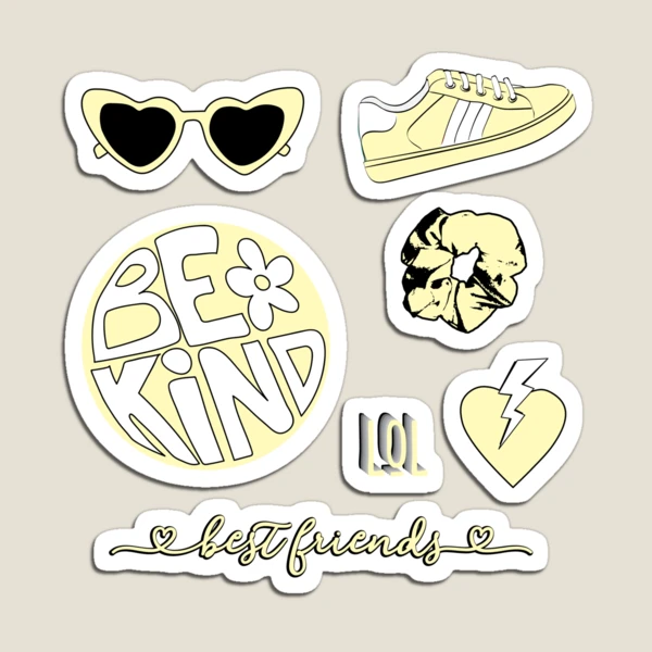 Light Yellow Be Kind Aesthetic Sticker Pack | Sticker