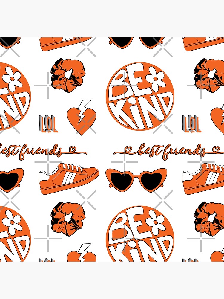 Orange Be Kind Aesthetic Sticker Pack | Art Board Print