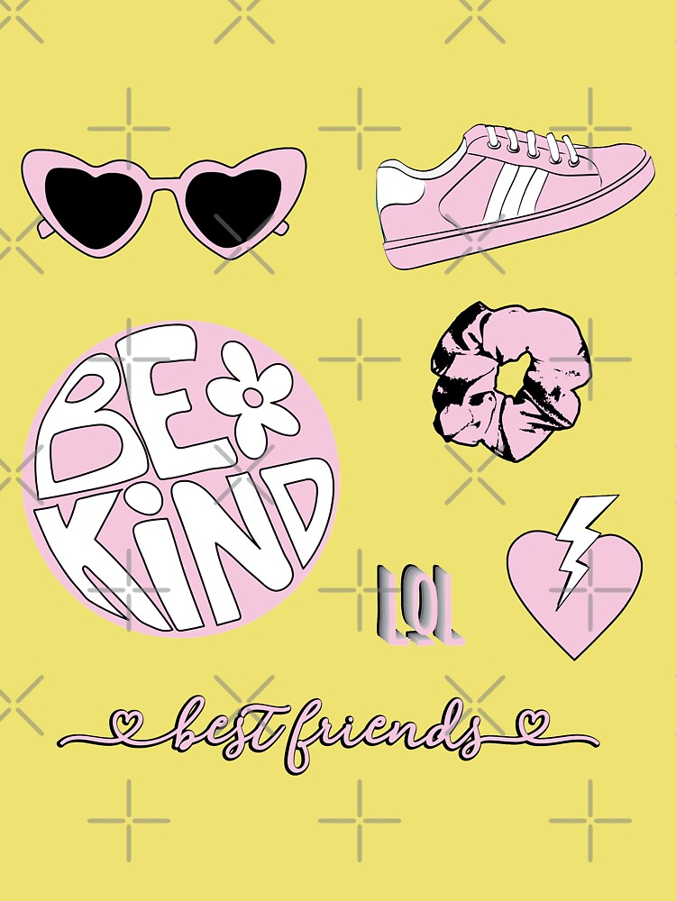 Pink Be Kind Aesthetic Sticker Pack Photographic Print for Sale