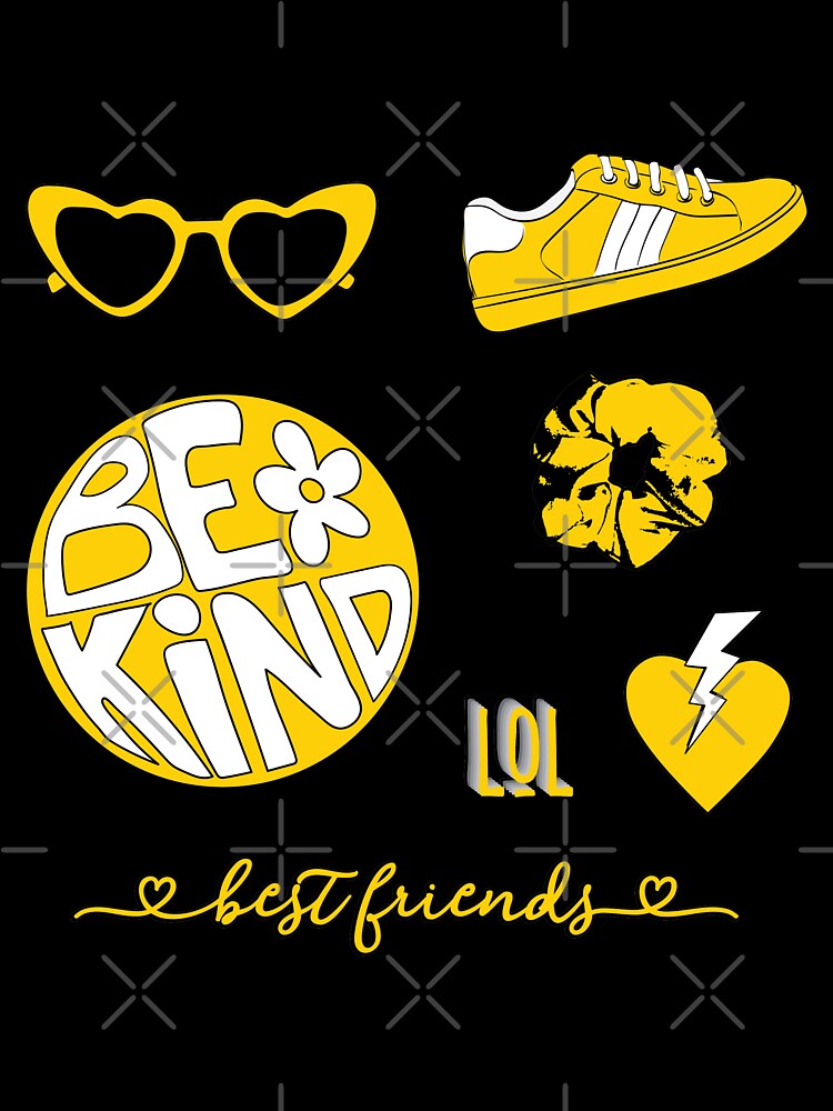 Light Yellow Be Kind Aesthetic Sticker Pack | Sticker