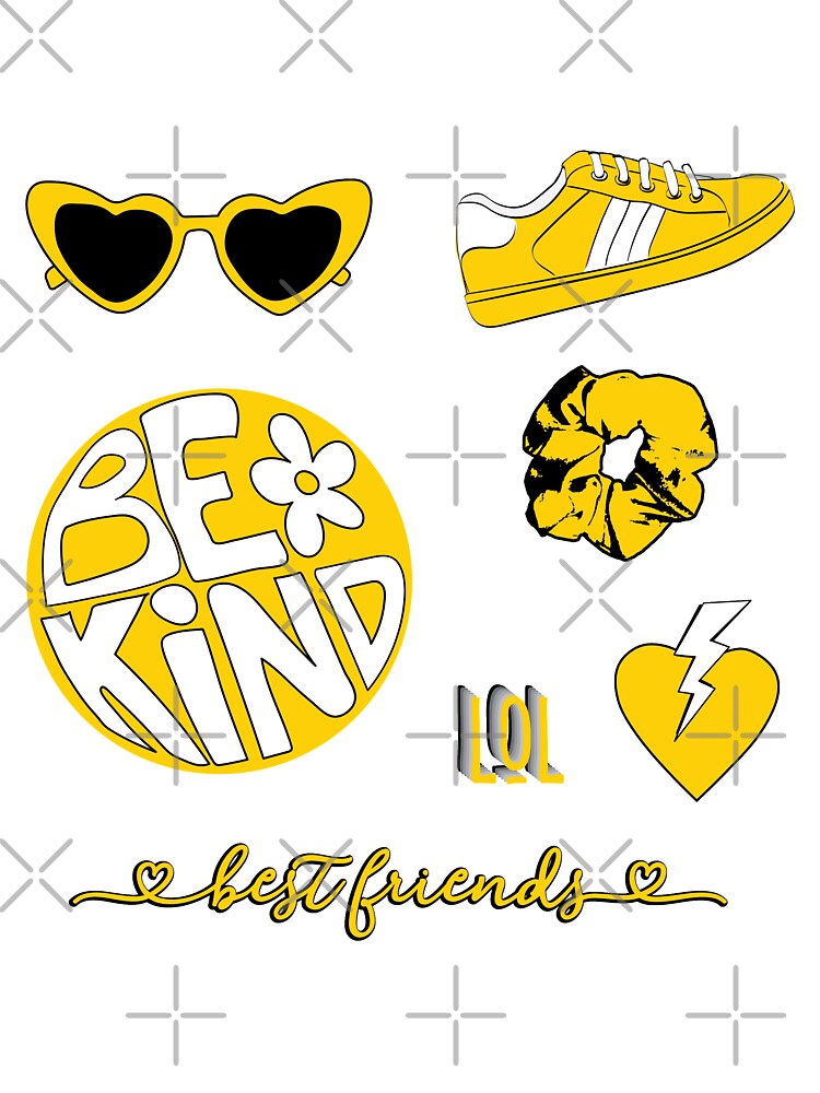 Light Yellow Be Kind Aesthetic Sticker Pack | Sticker