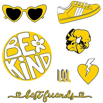 Yellow Stickers| Aesthetic stickers| Waterbottle stickers| Journal  stickers| Bujo stickers| VSCO stickers| Trendy stickers|Gifts for friends