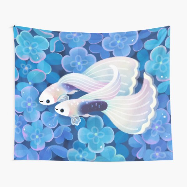 White tuxedo guppy Tapestry