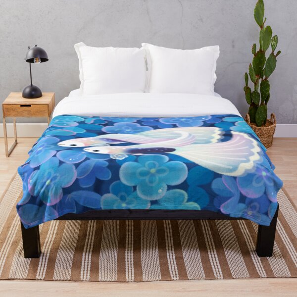 White tuxedo guppy Throw Blanket