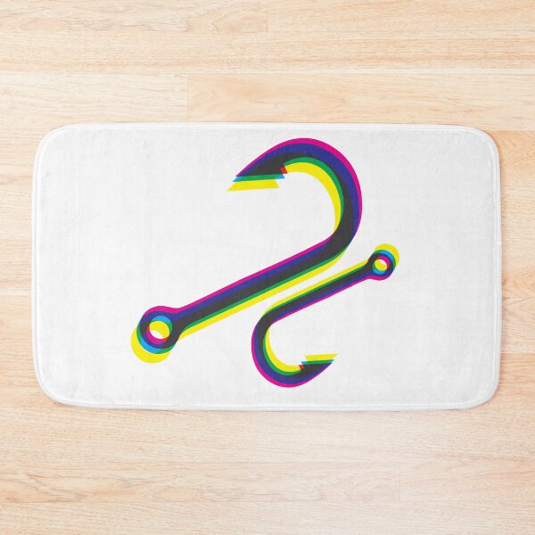 Item preview, Fishing Hooks design in bold colours | Graphic and fun designed and sold by The-Goods.