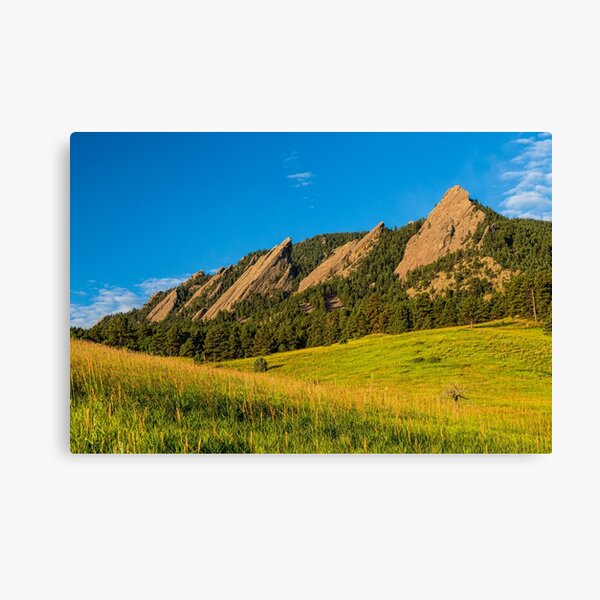 Boulder Colorado Flatirons Sunrise Golden Light Canvas Print