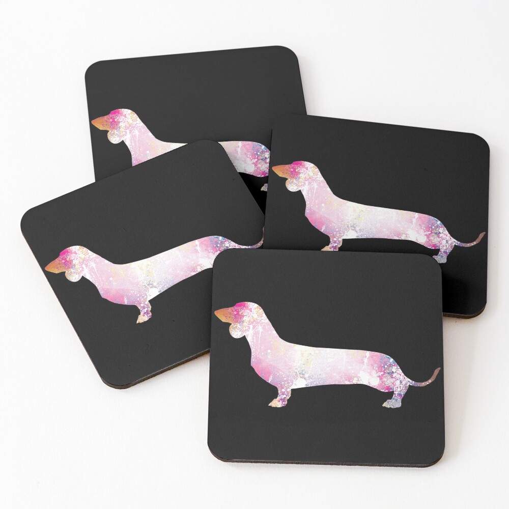 Paint Splash Dachshund Coasters (Set of 4)