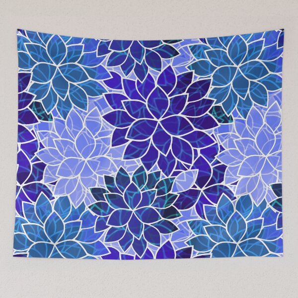 Item preview, Azurite Blue Flowers designed and sold by KirstenStar.
