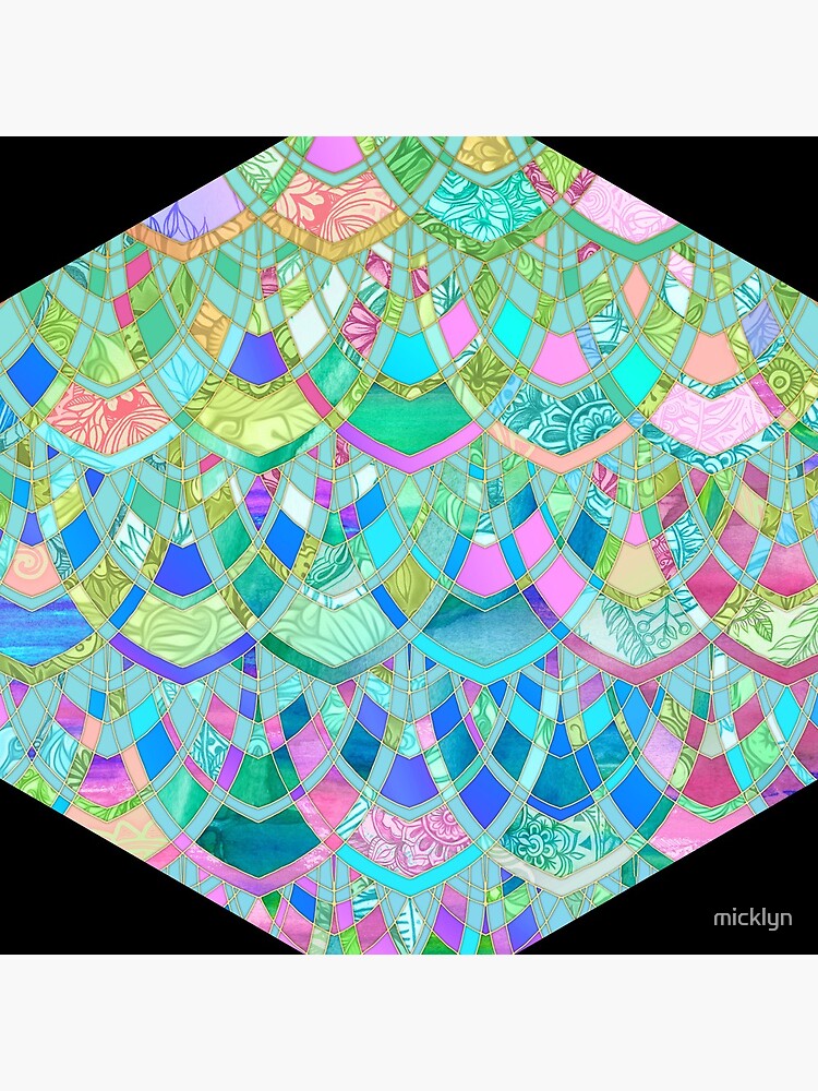 Art Deco Watercolor Patchwork Pattern 1 by micklyn