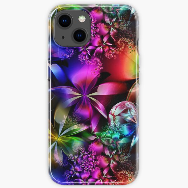 Rainbow Floral Worlds iPhone Soft Case