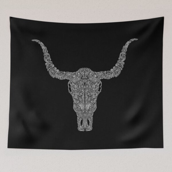 Item preview, Paisley Bull Skull White designed and sold by ChePanArt.