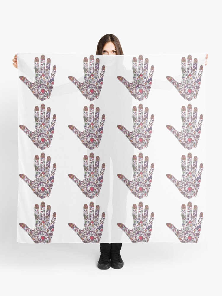 Tattoo Tribal Henna Hand Scarf By Motheruniverse Redbubble